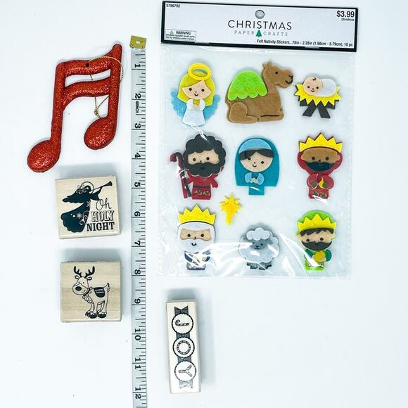 Christmas Nativity Arts & Crafts Gift Bundle 50+ Pcs | DIY Ornaments & Stickers - Picture 3 of 9
